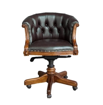 16340 BROWN Кресло кожанное 62х55х82